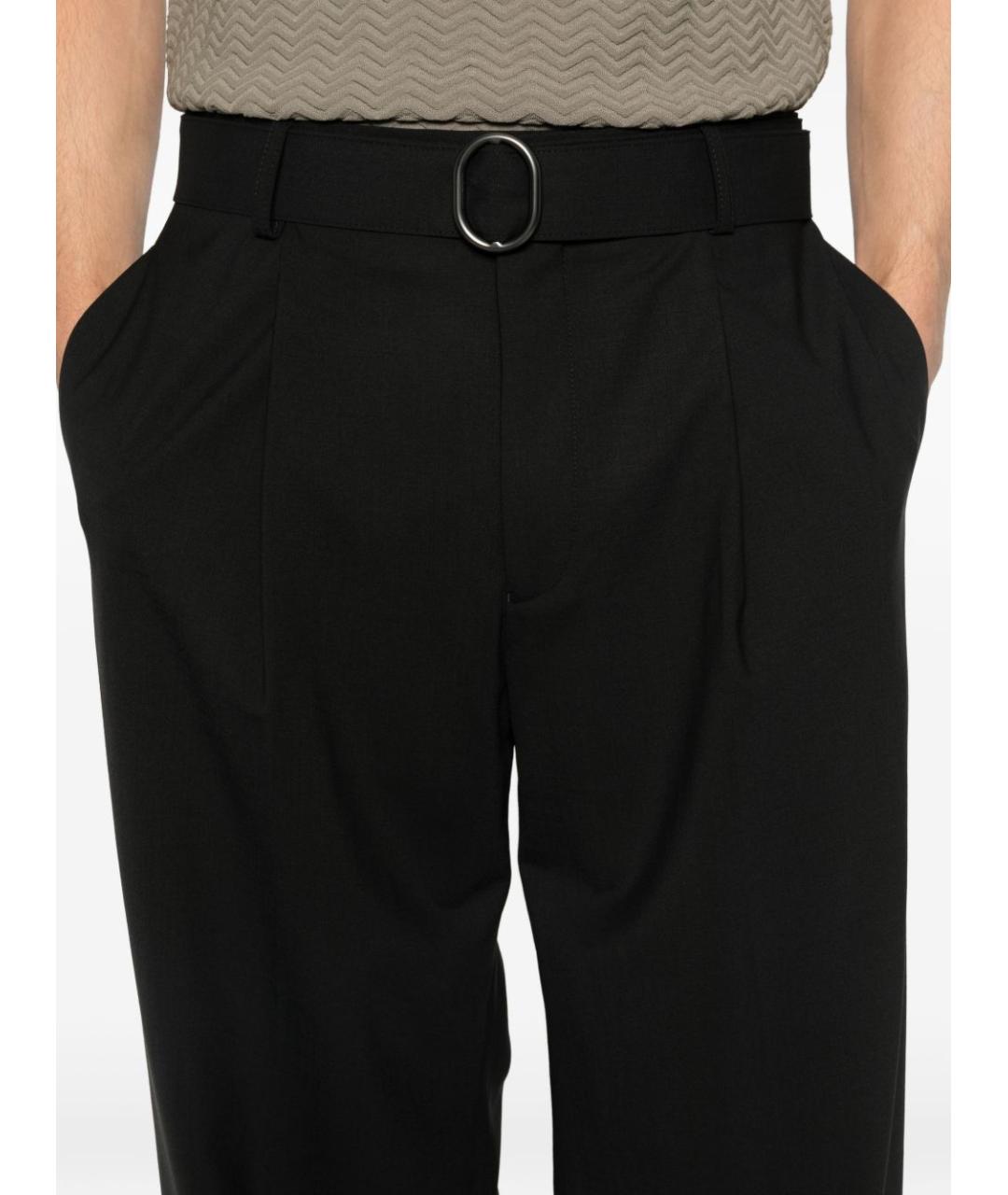 EMPORIO ARMANI Черные шерстяные повседневные брюки, фото 3