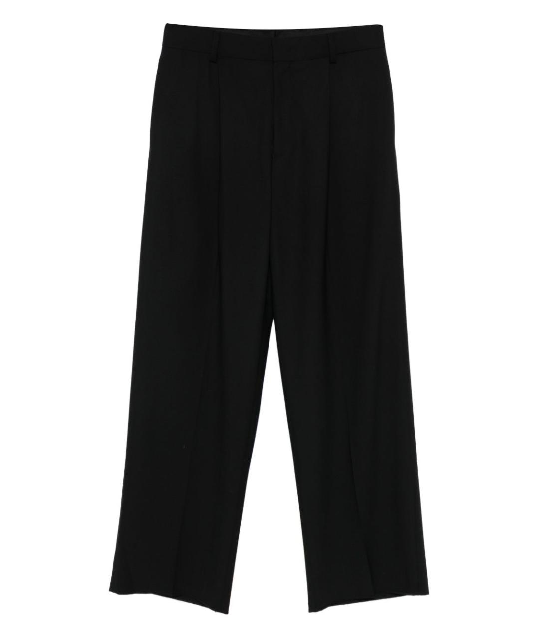 EMPORIO ARMANI Черные шерстяные повседневные брюки, фото 1