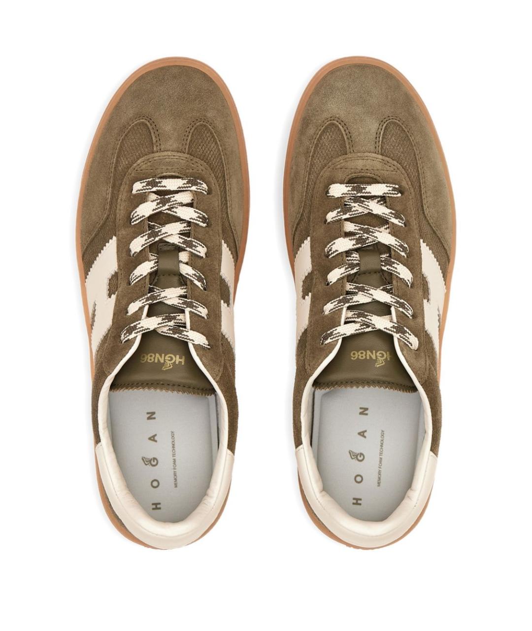 HOGAN Хаки замшевые низкие кроссовки / кеды, фото 6