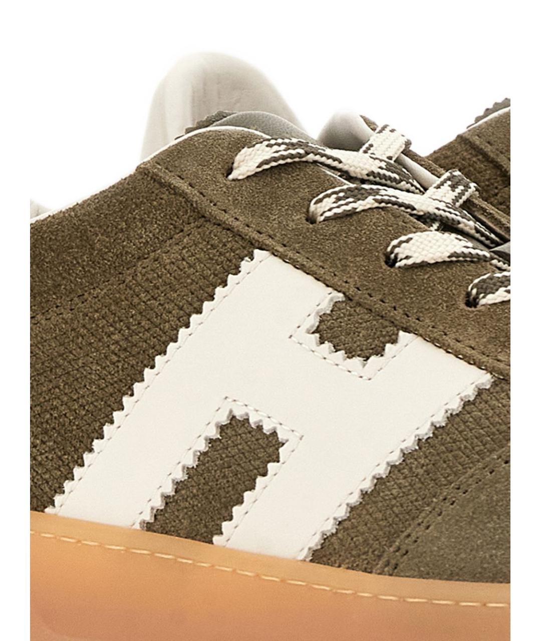 HOGAN Хаки замшевые низкие кроссовки / кеды, фото 2