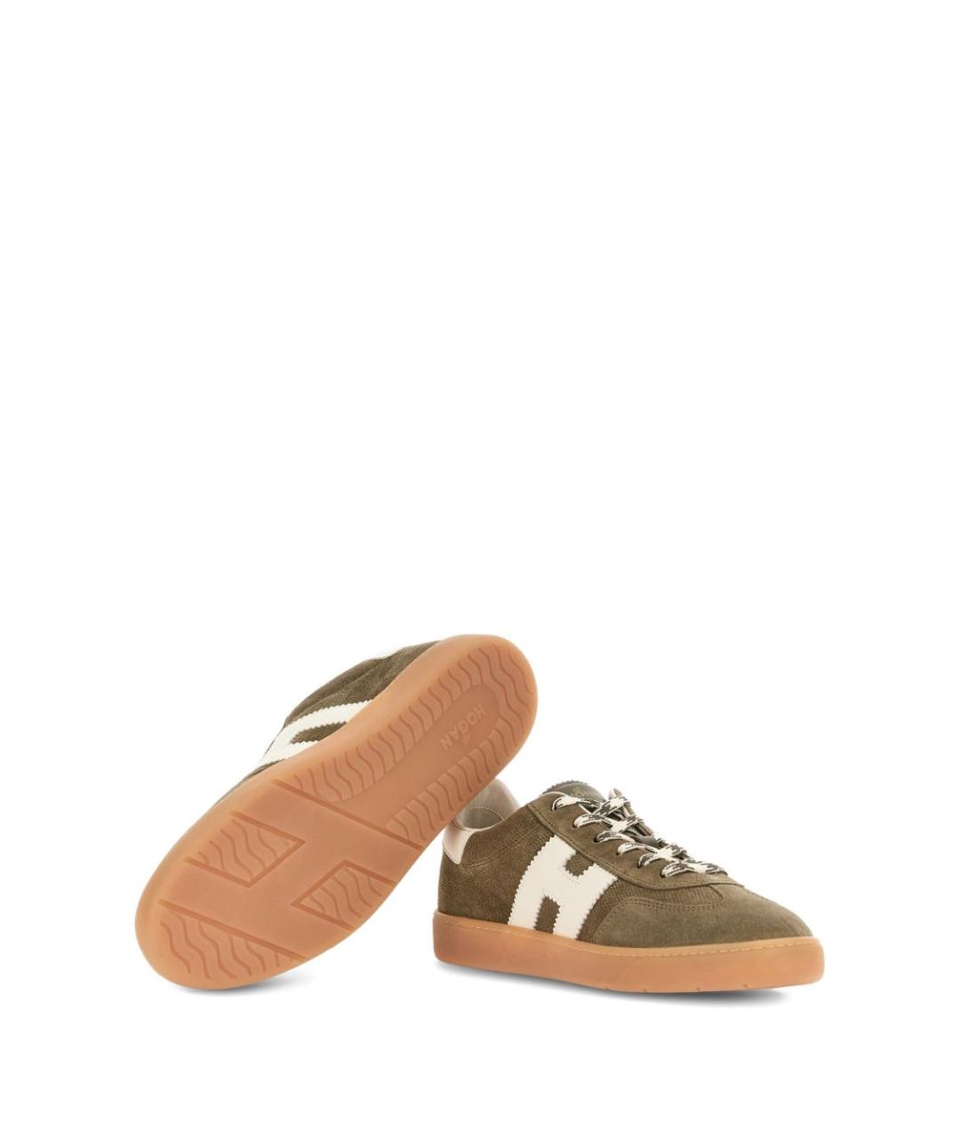 HOGAN Хаки замшевые низкие кроссовки / кеды, фото 3