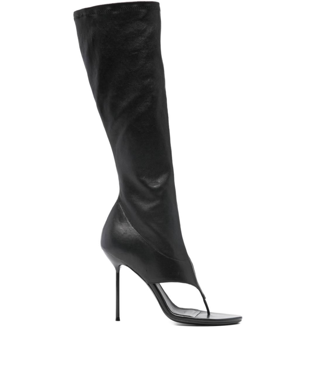 PARIS TEXAS Черные кожаные сапоги, фото 1