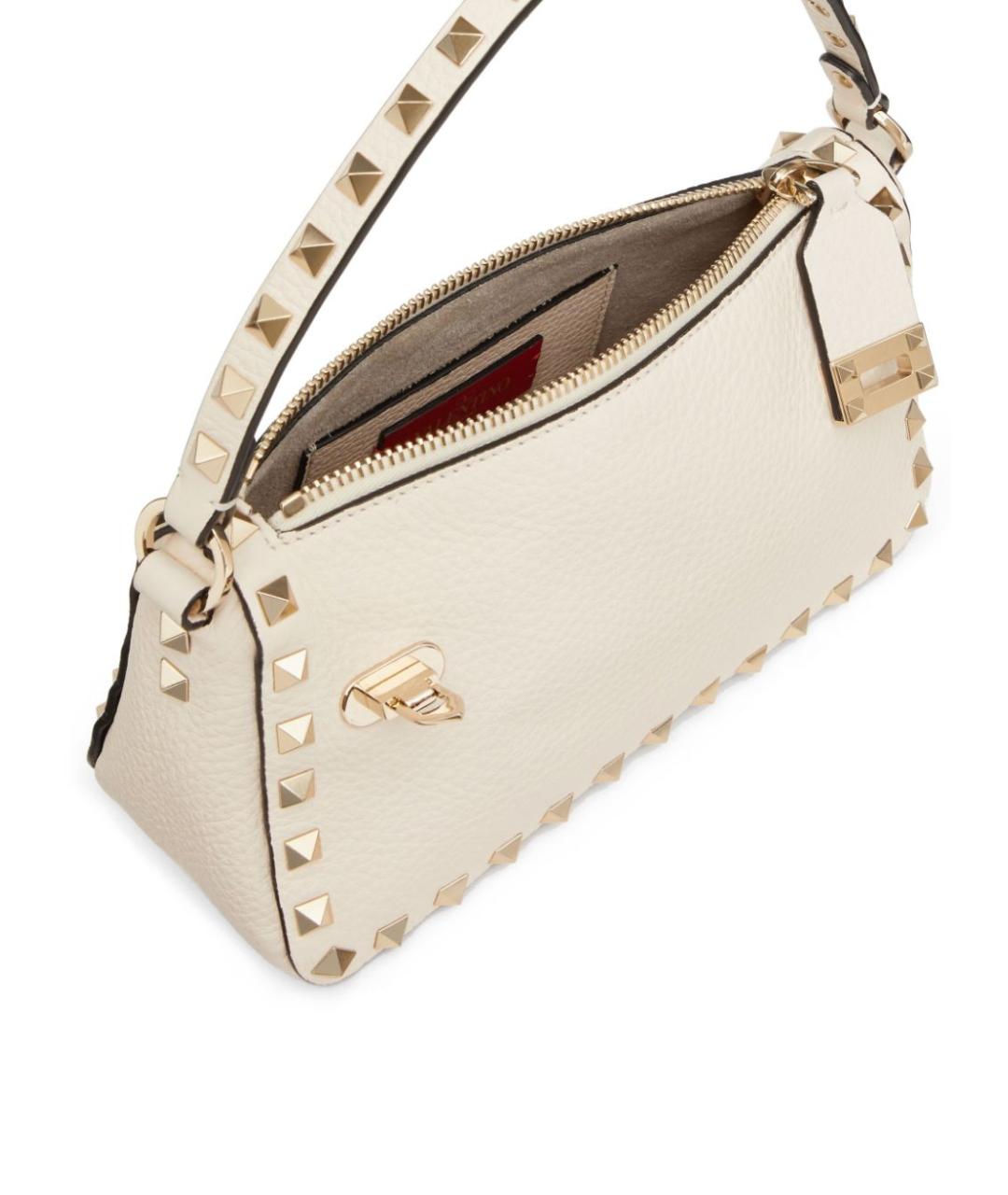 VALENTINO Бежевая кожаная сумка через плечо, фото 3