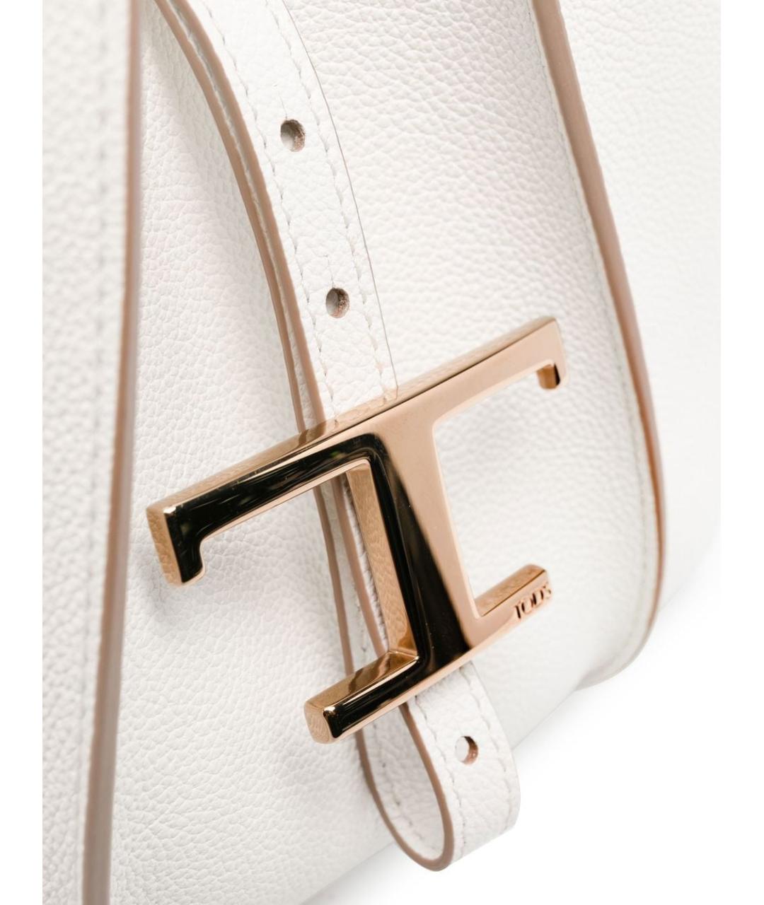 TOD'S Белая кожаная сумка тоут, фото 6