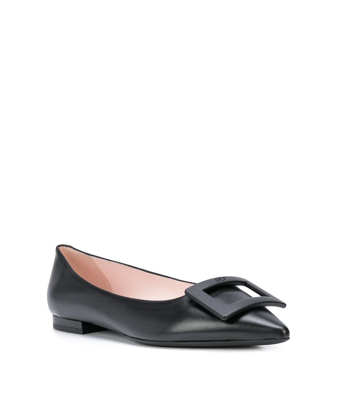 ROGER VIVIER Черные кожаные балетки, фото 4