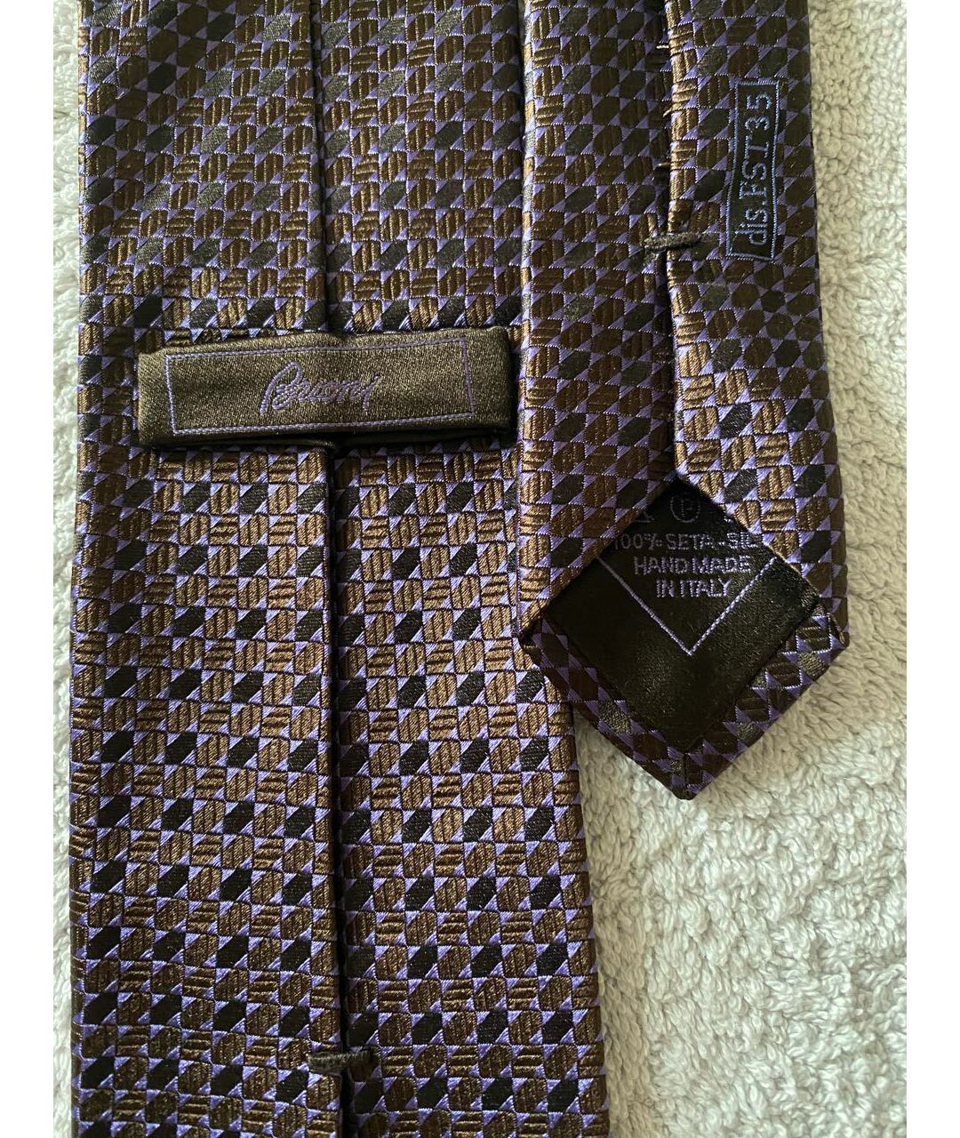 BRIONI Фиолетовый шелковый галстук, фото 3