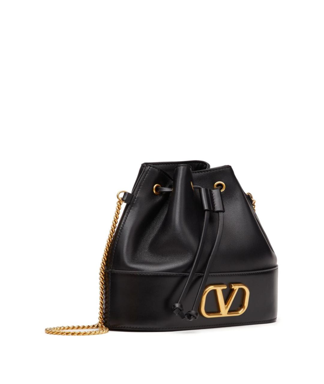 VALENTINO Черная кожаная сумка через плечо, фото 7