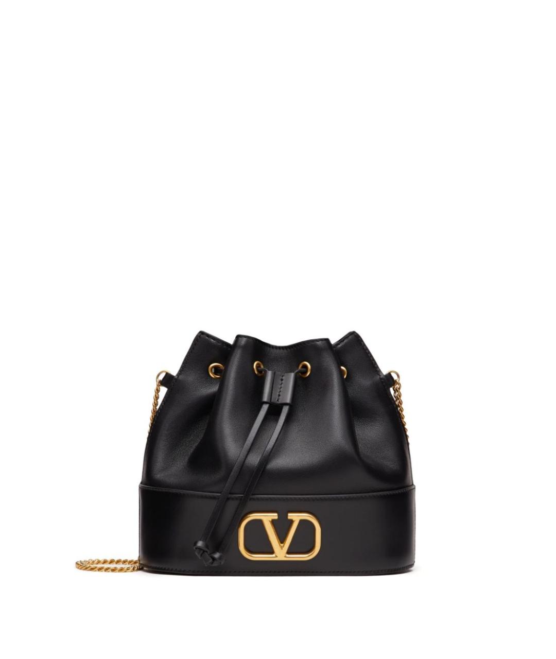 VALENTINO Черная кожаная сумка через плечо, фото 1