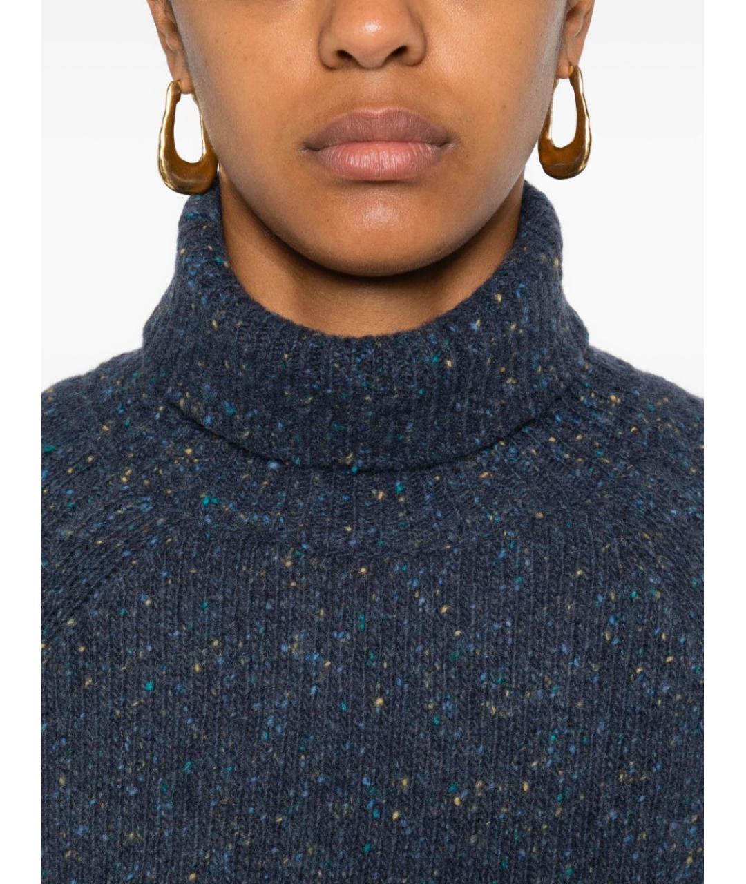BEYOU Синий шерстяной джемпер / свитер, фото 5