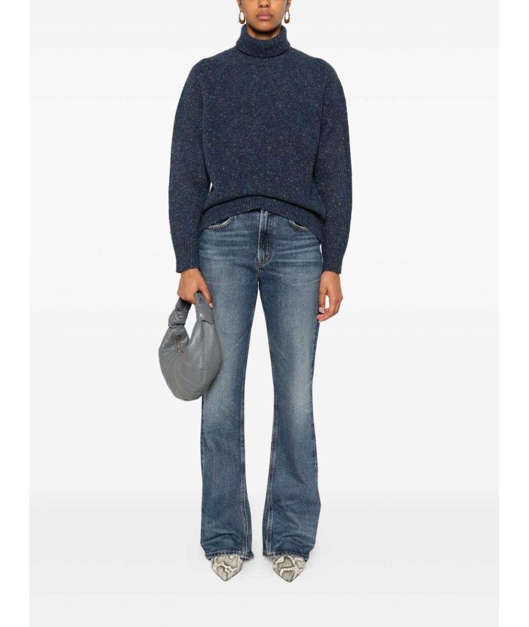 BEYOU Синий шерстяной джемпер / свитер, фото 2