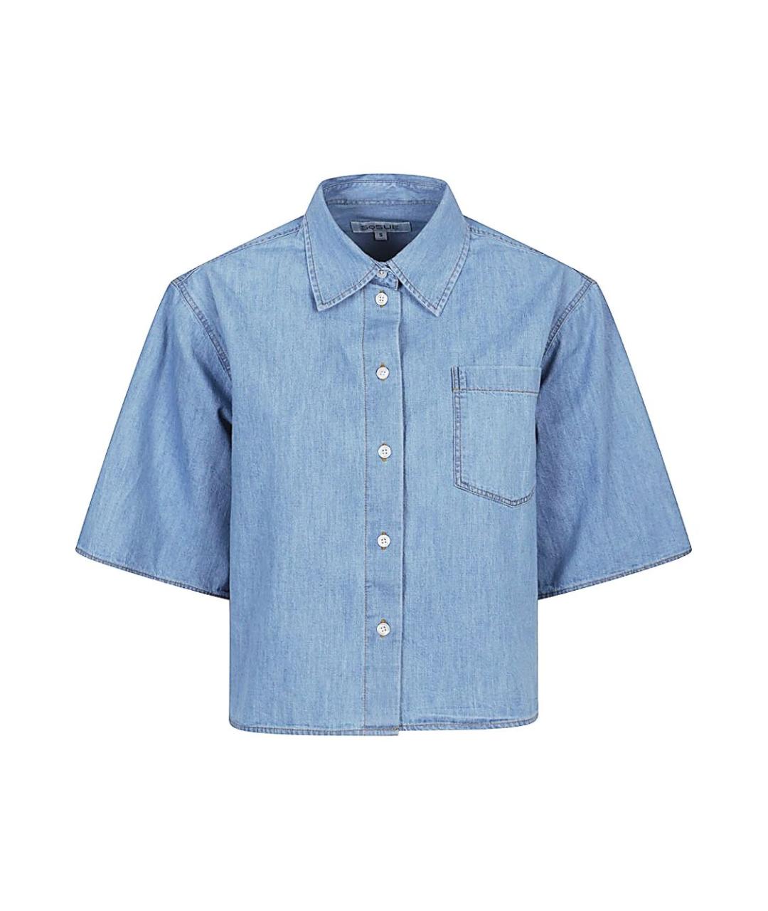 SOSUE Голубая хлопковая рубашка, фото 4