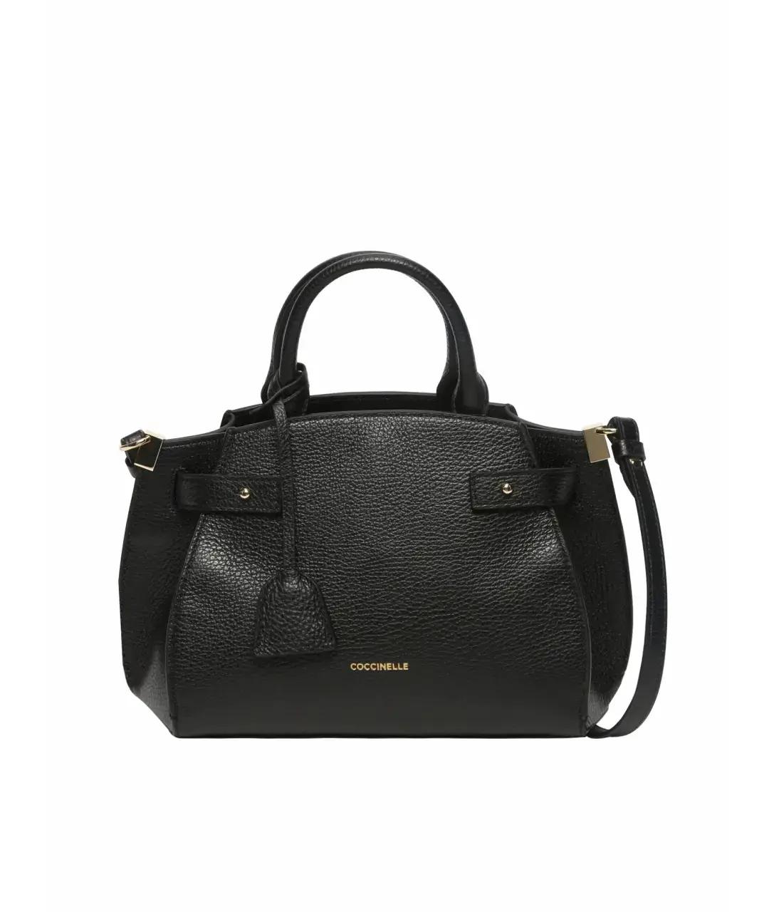 COCCINELLE Черная кожаная сумка с короткими ручками, фото 1