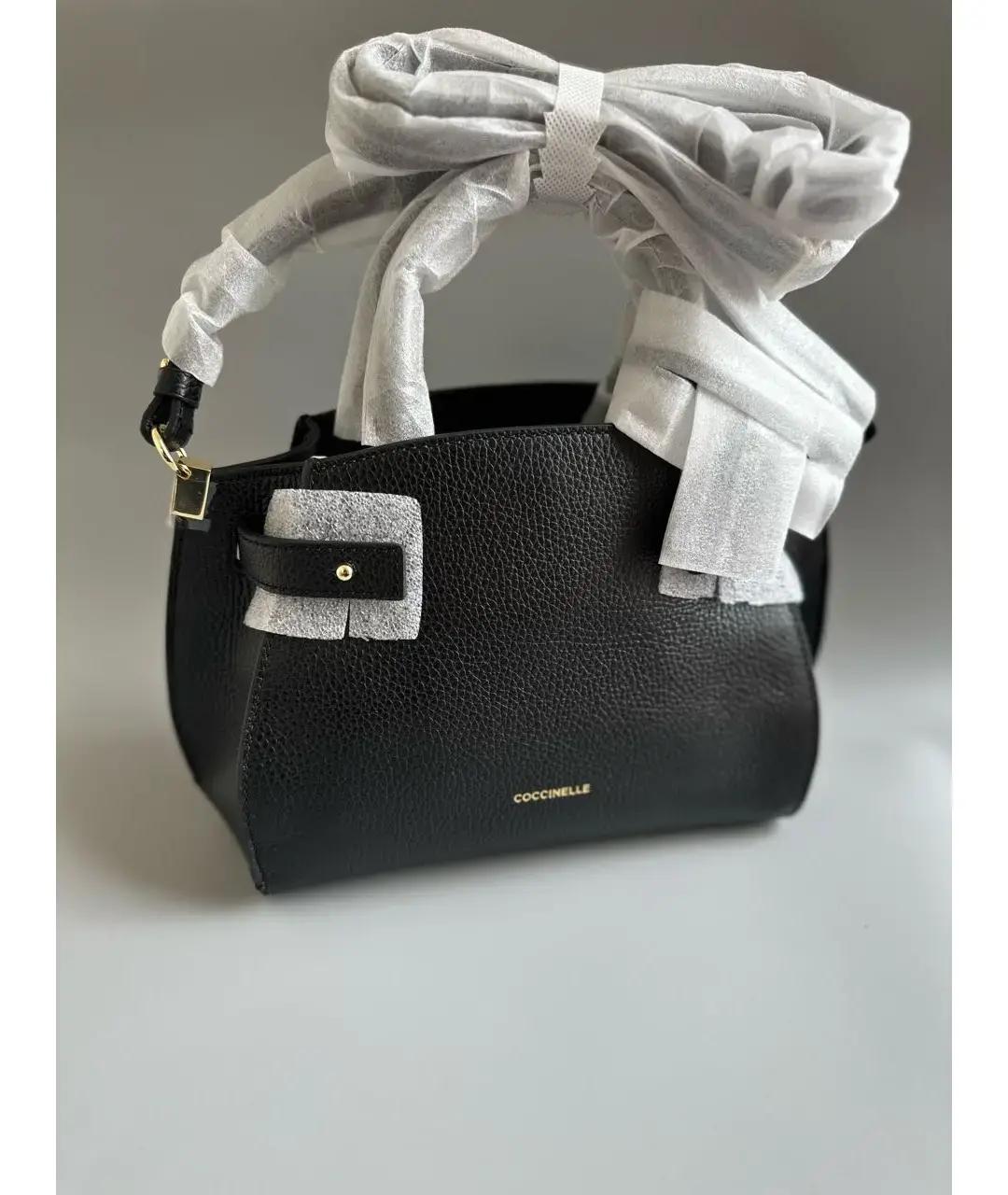 COCCINELLE Черная кожаная сумка с короткими ручками, фото 5