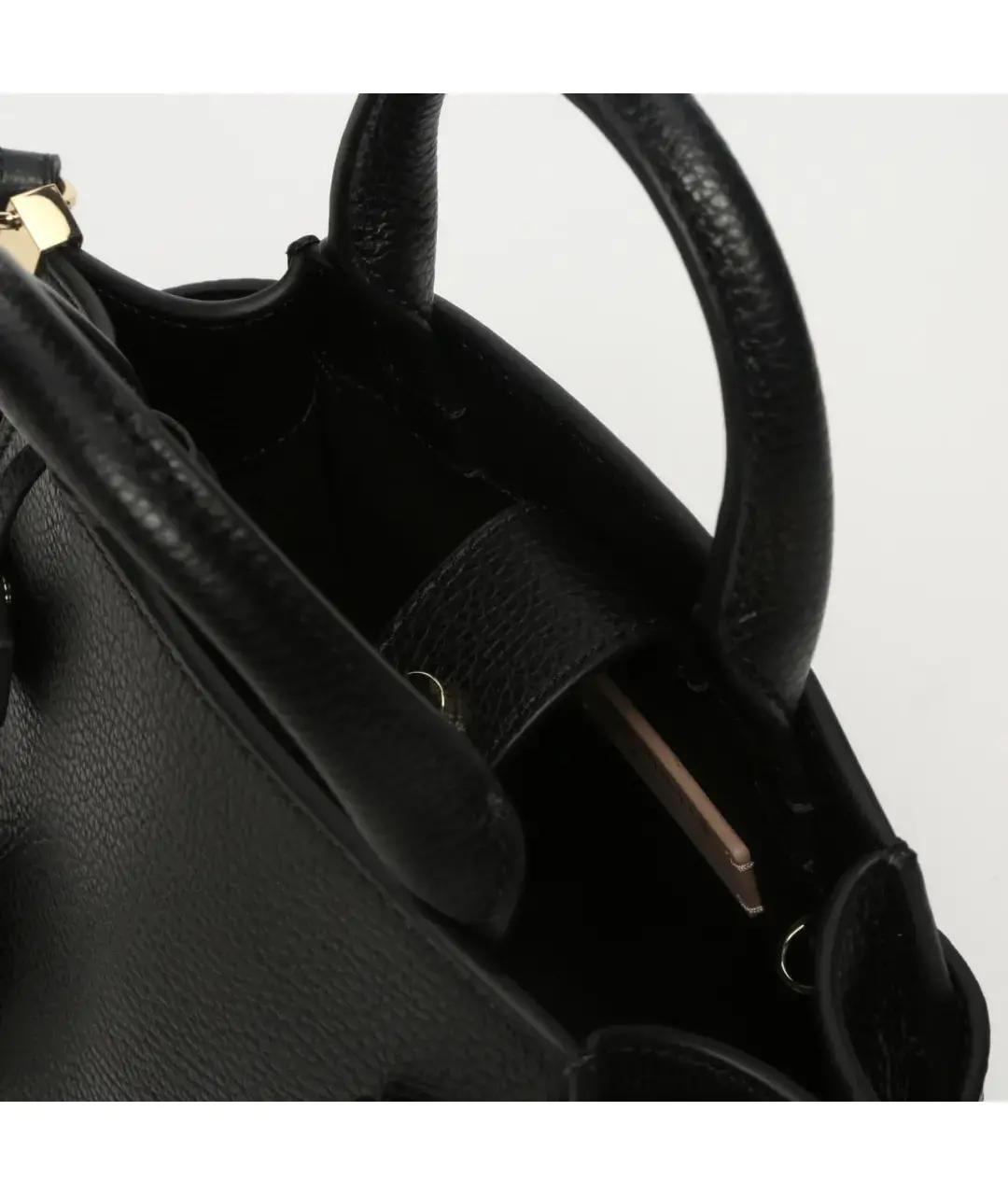 COCCINELLE Черная кожаная сумка с короткими ручками, фото 4