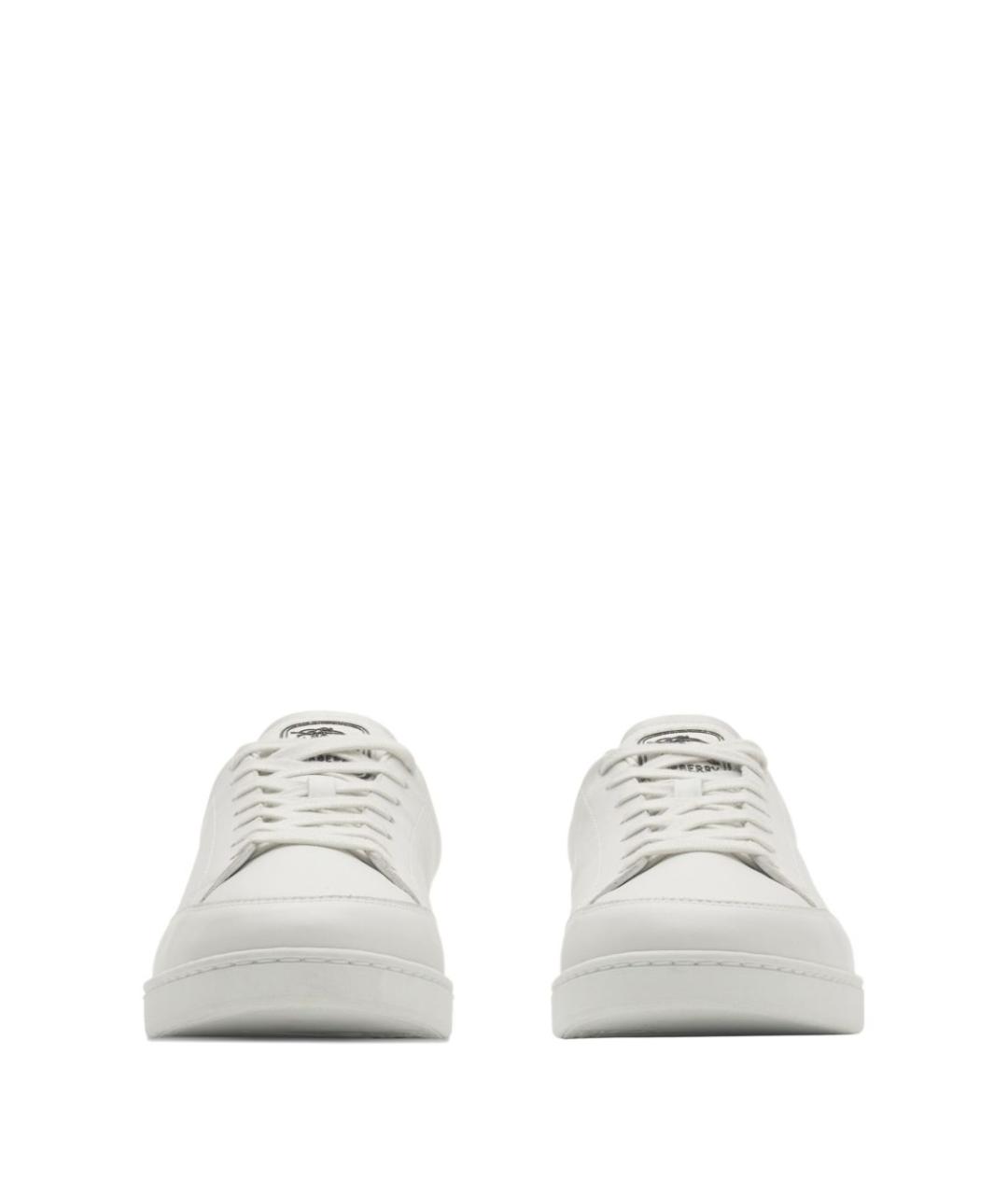 BURBERRY Белые кожаные низкие кроссовки / кеды, фото 2