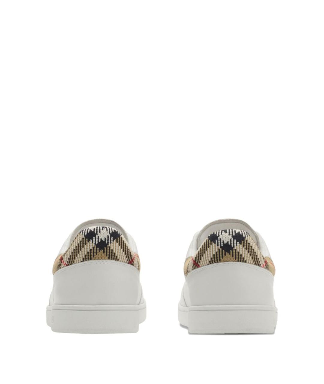 BURBERRY Белые кожаные низкие кроссовки / кеды, фото 3