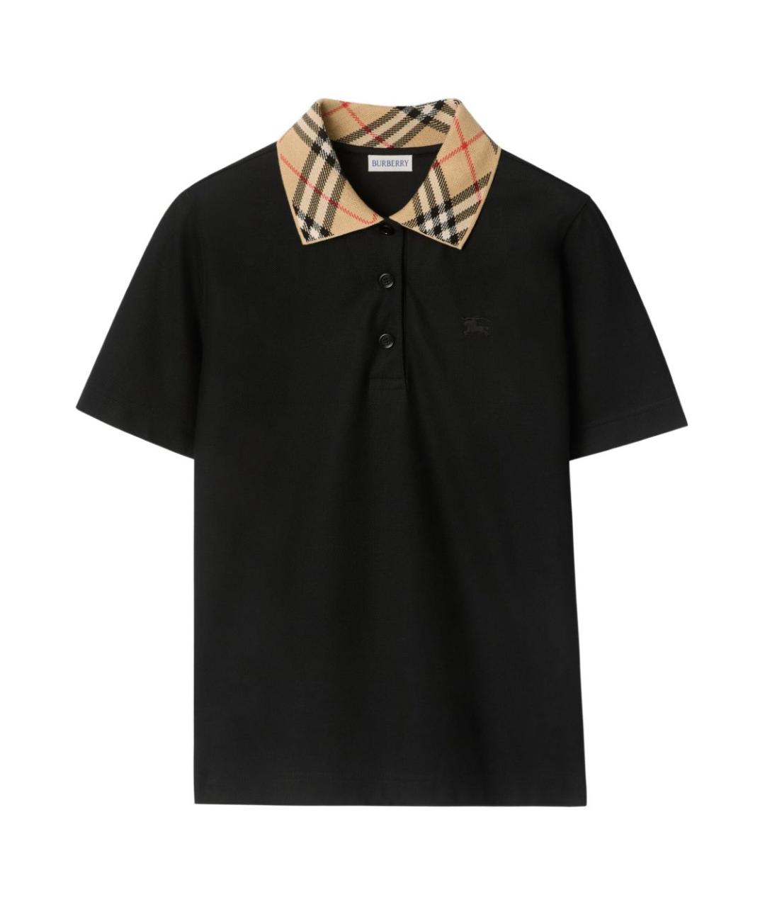 BURBERRY Черная хлопковая футболка, фото 1