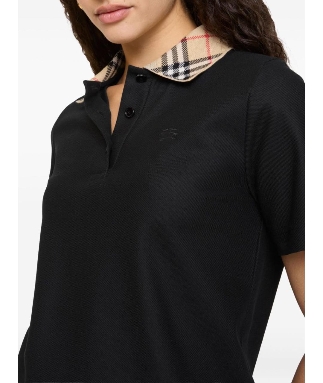 BURBERRY Черная хлопковая футболка, фото 3