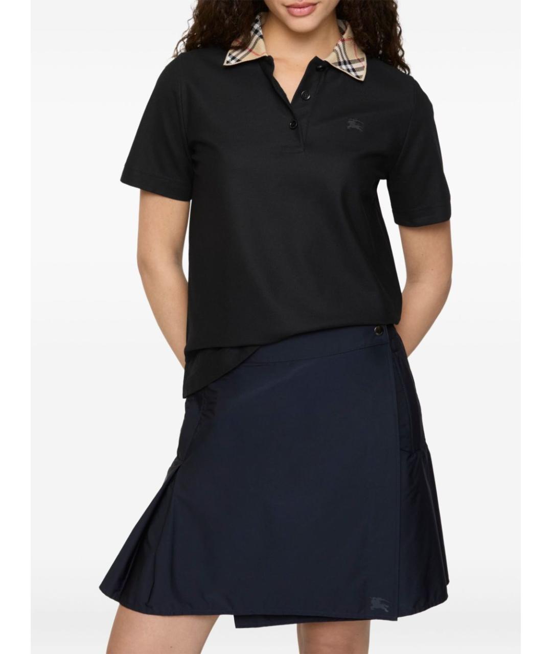 BURBERRY Черная хлопковая футболка, фото 4