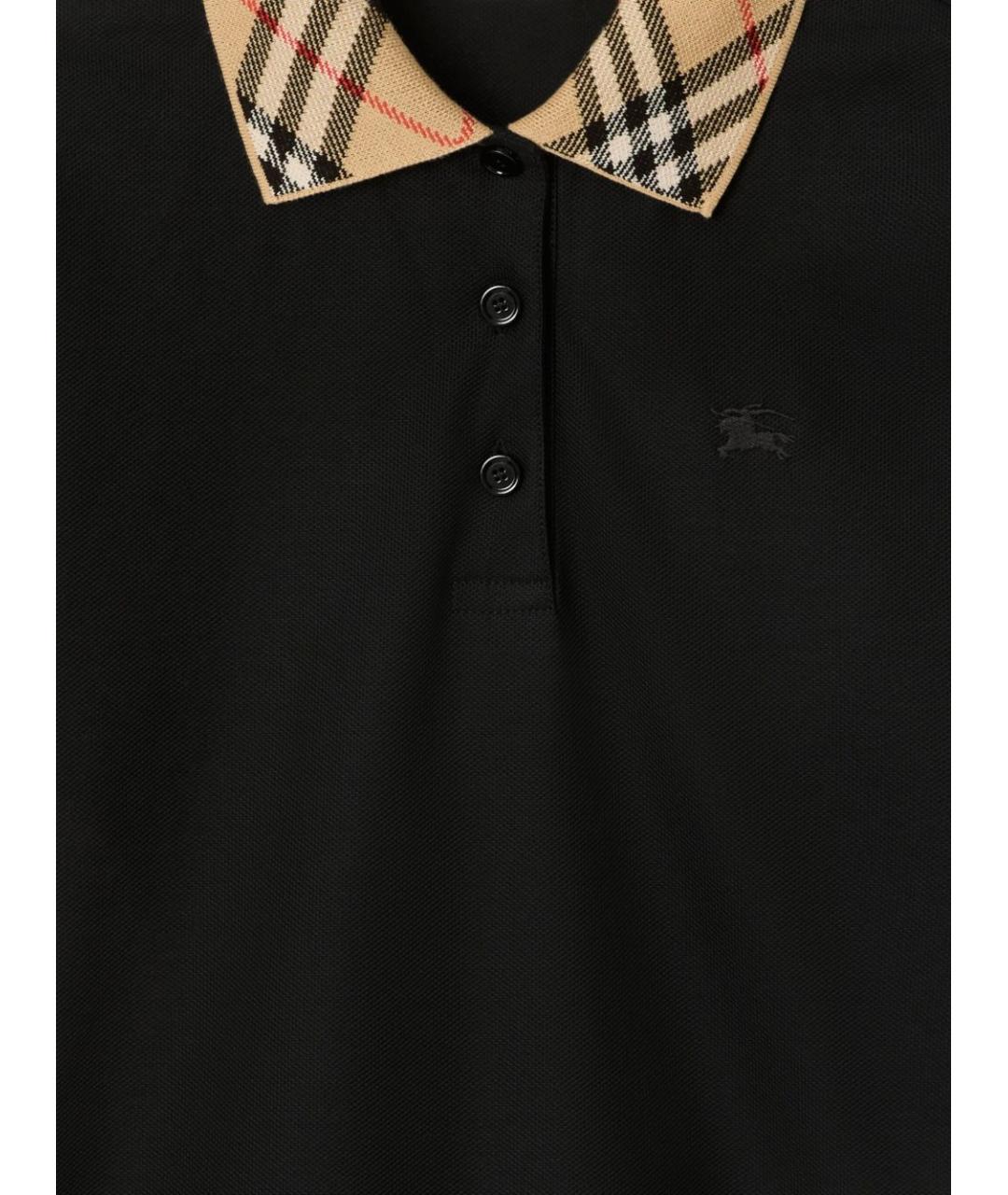 BURBERRY Черная хлопковая футболка, фото 2