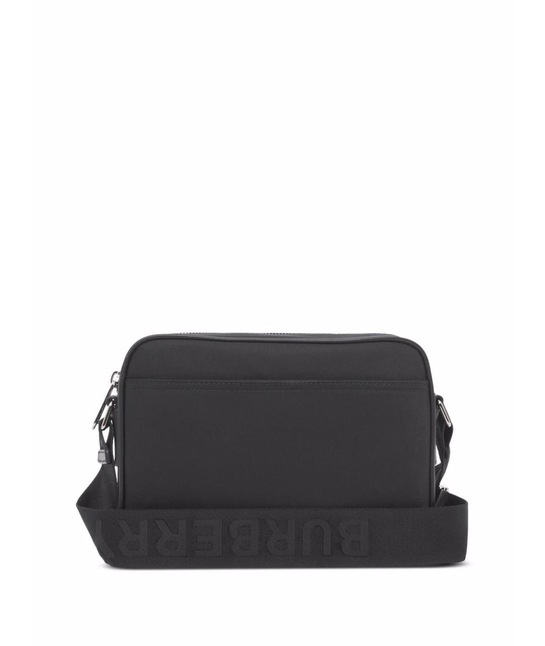 BURBERRY Черная синтетическая сумка на плечо, фото 6