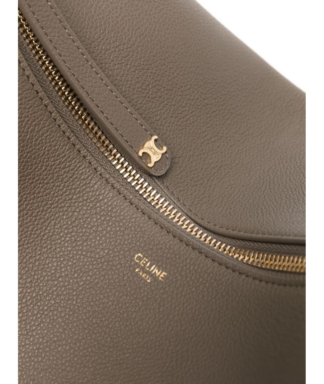 CELINE Серая кожаная сумка через плечо, фото 3