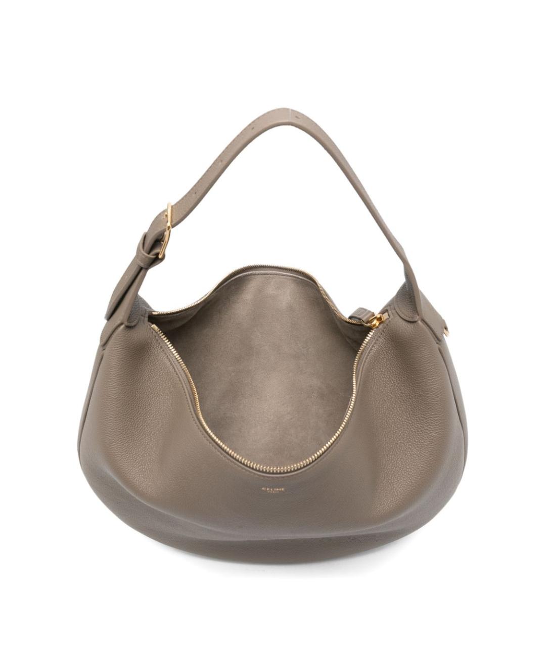 CELINE Серая кожаная сумка через плечо, фото 5
