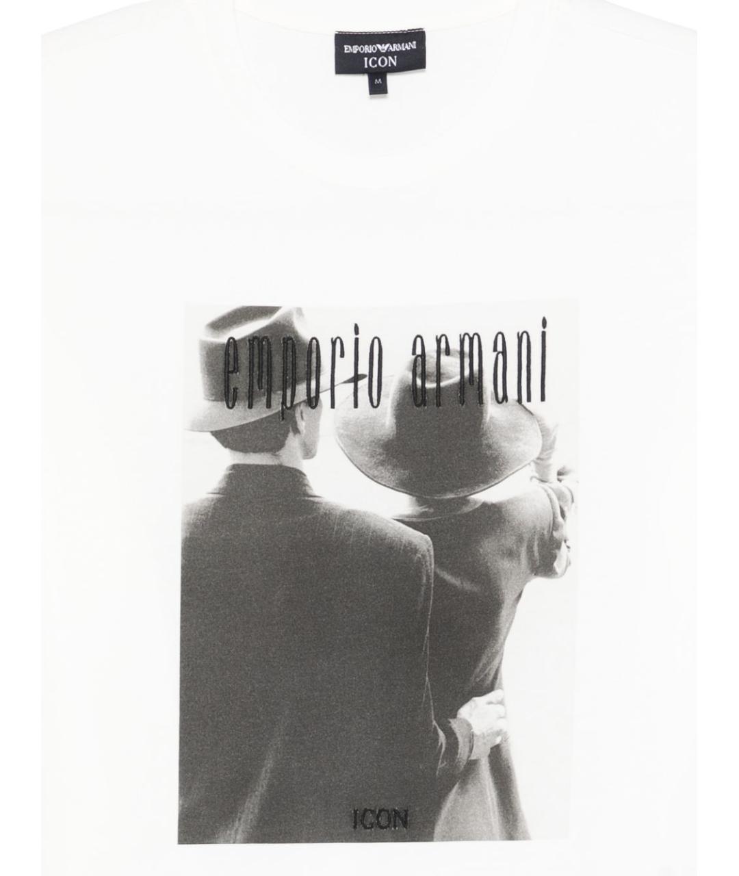 EMPORIO ARMANI Белая хлопковая футболка, фото 2