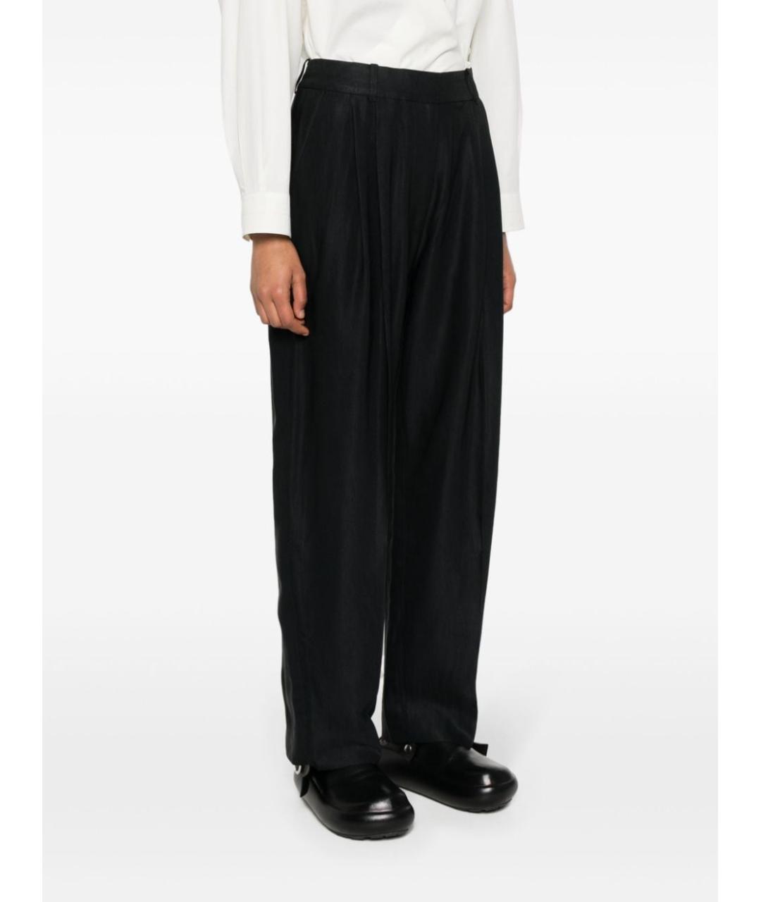 STUDIO NICHOLSON Темно-синие вискозные прямые брюки, фото 5