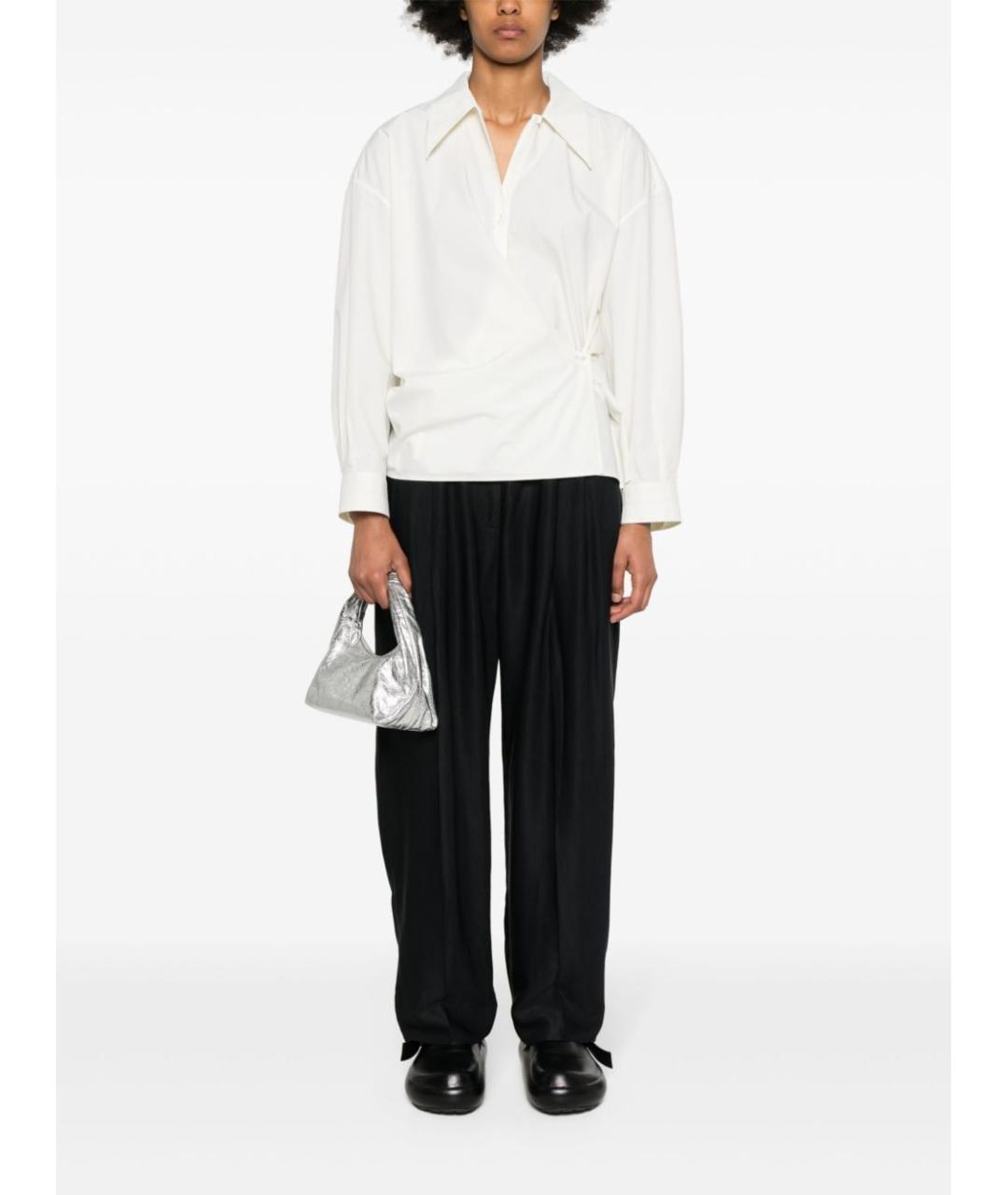 STUDIO NICHOLSON Темно-синие вискозные прямые брюки, фото 4