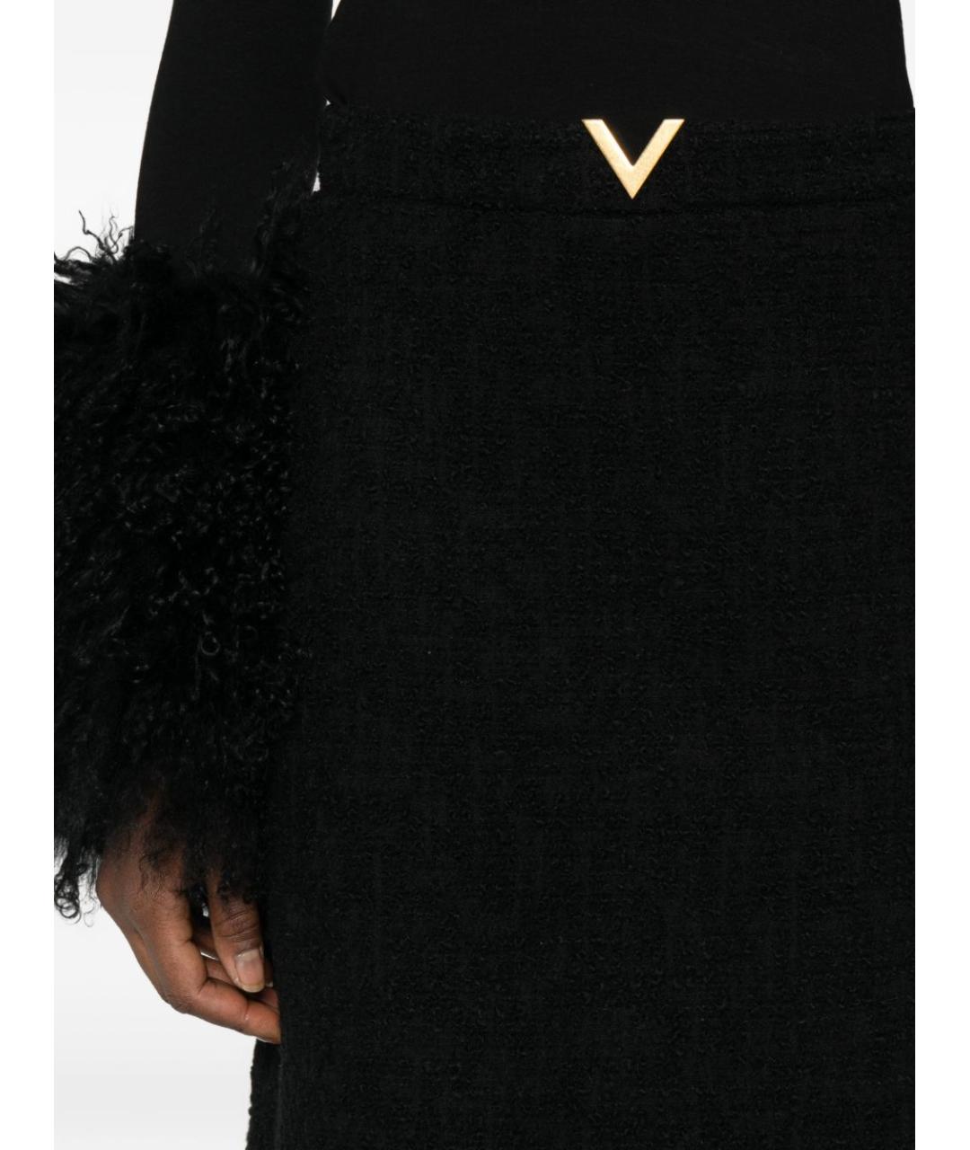 VALENTINO Черная шерстяная юбка мини, фото 3