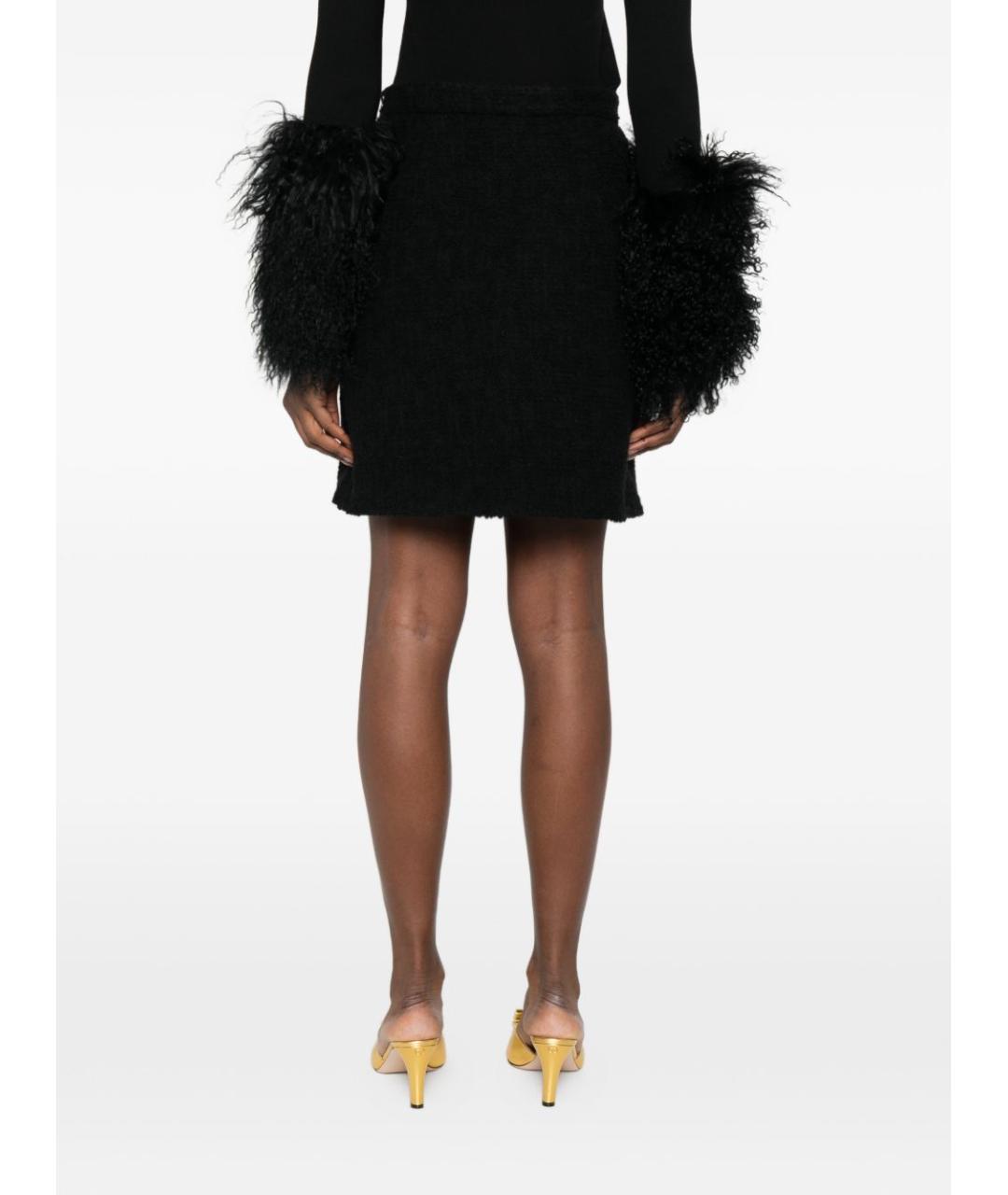 VALENTINO Черная шерстяная юбка мини, фото 2