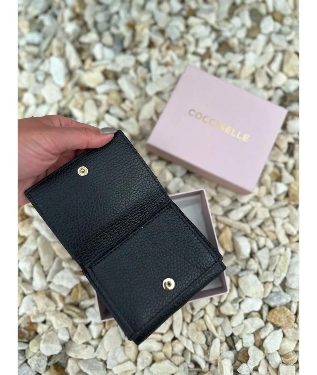 COCCINELLE Черный кожаный кошелек, фото 2