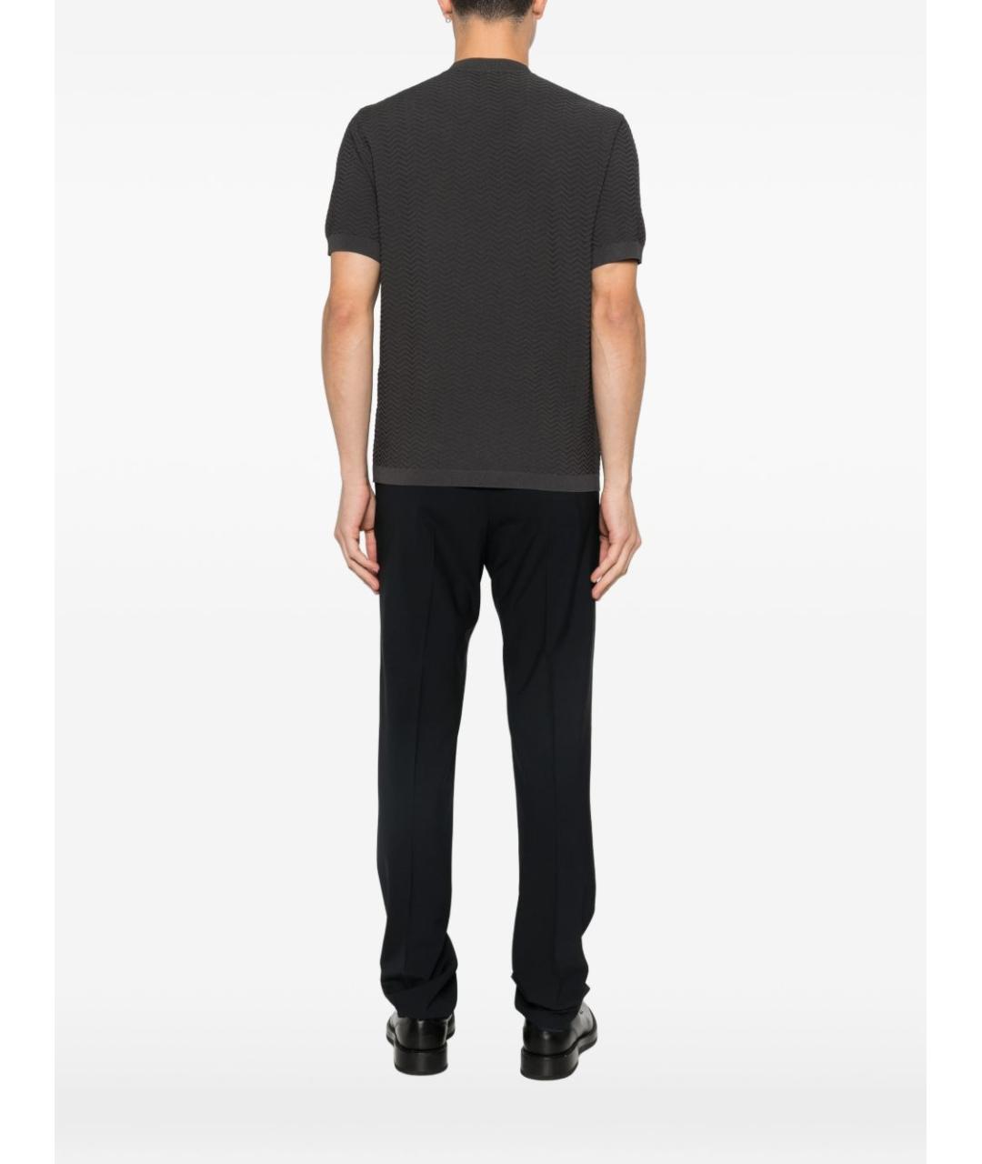 EMPORIO ARMANI Коричневая хлопковая футболка, фото 2