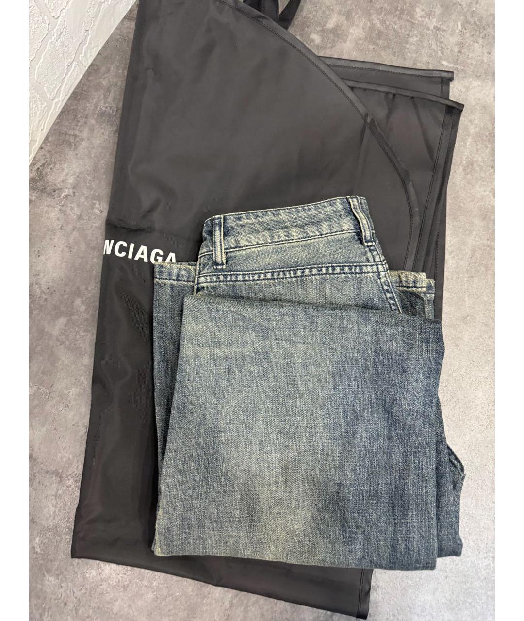 BALENCIAGA Синие хлопковые джинсы клеш, фото 5