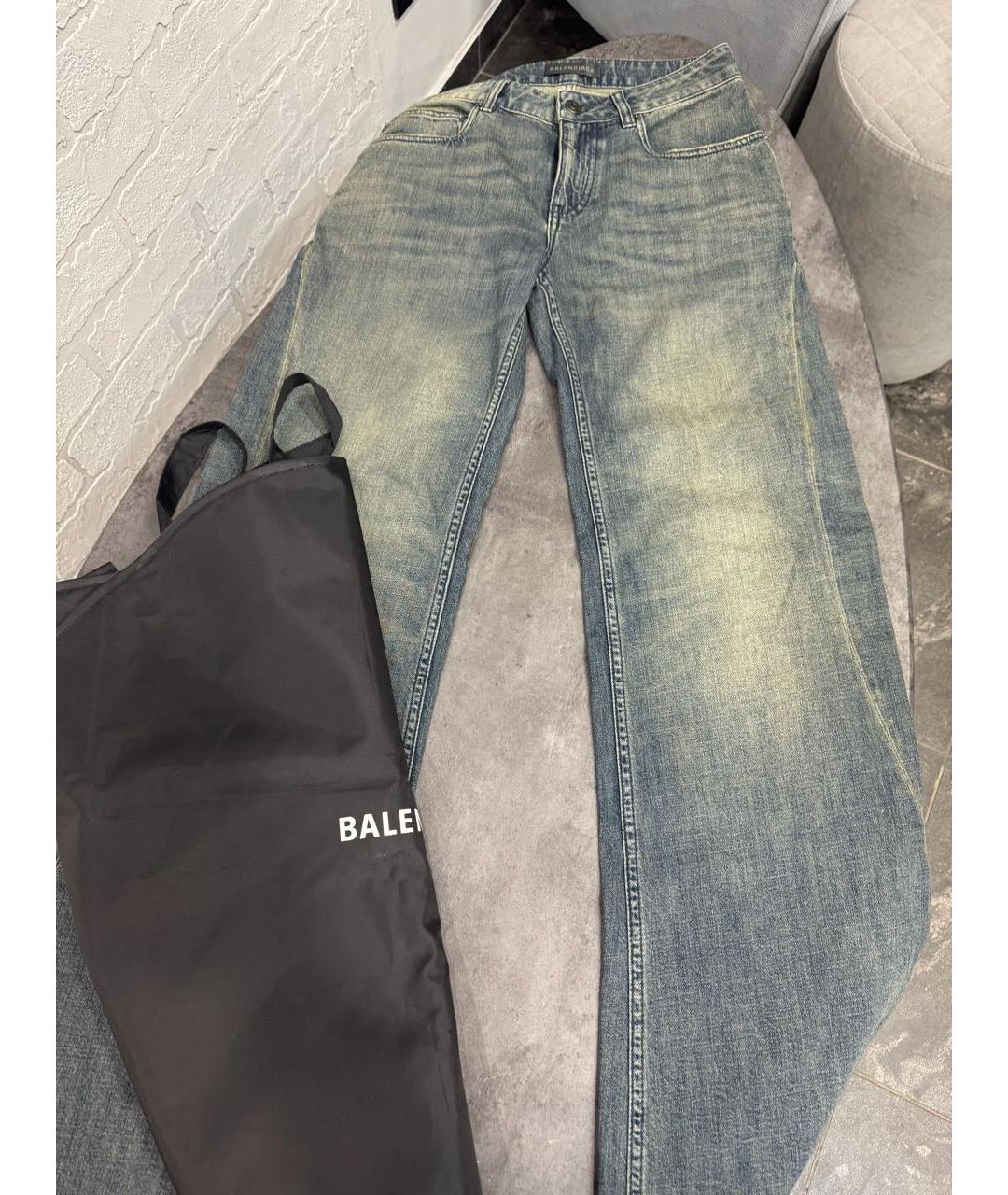 BALENCIAGA Синие хлопковые джинсы клеш, фото 6