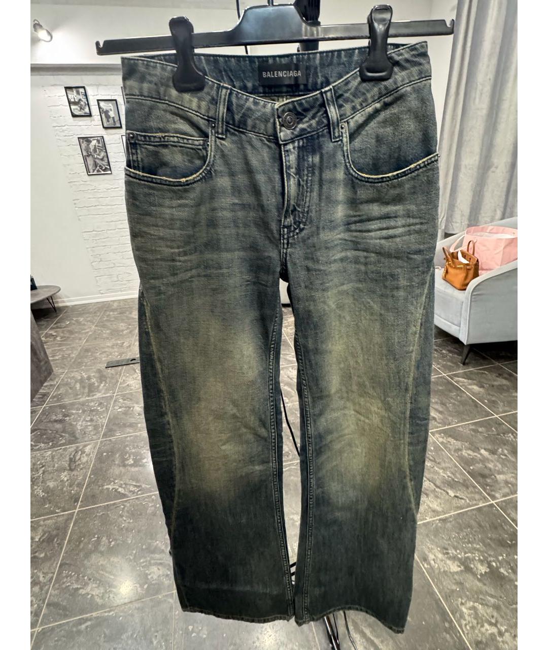 BALENCIAGA Синие хлопковые джинсы клеш, фото 7