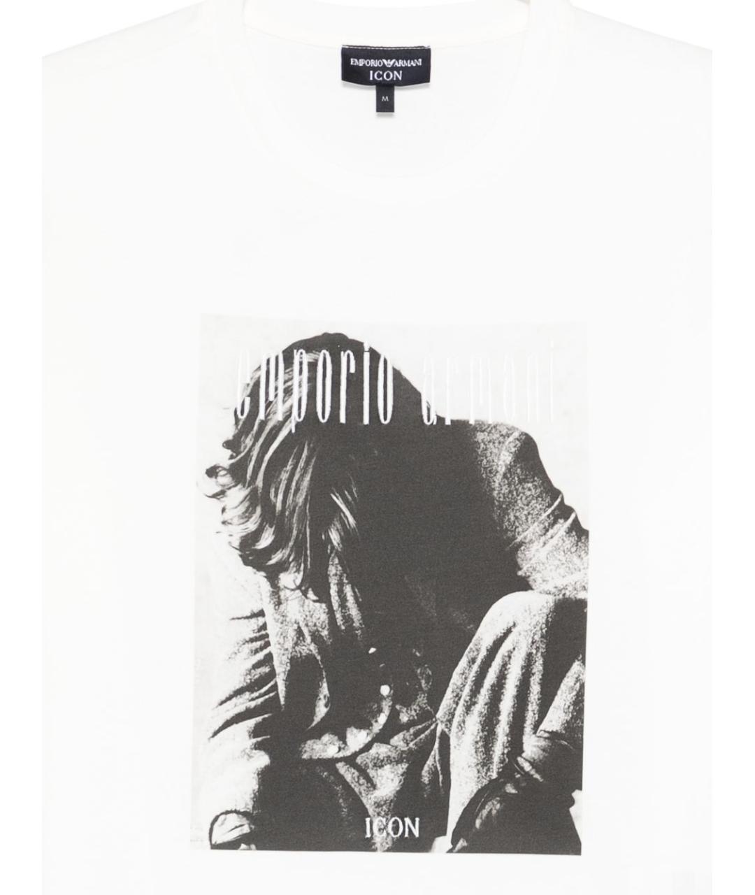 EMPORIO ARMANI Белая хлопковая футболка, фото 3