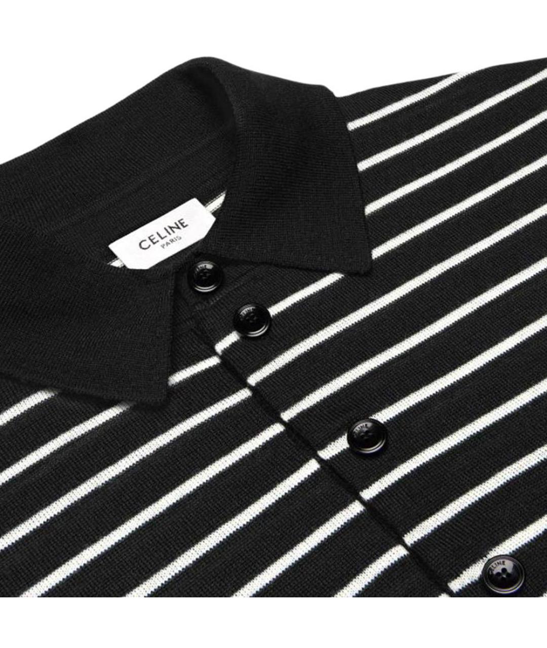 CELINE Черное поло с длинным рукавом, фото 3