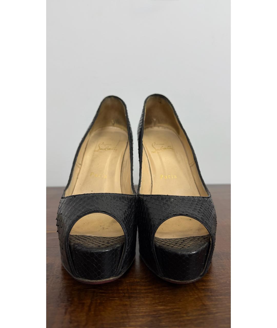 CHRISTIAN LOUBOUTIN Черные кожаные туфли, фото 2