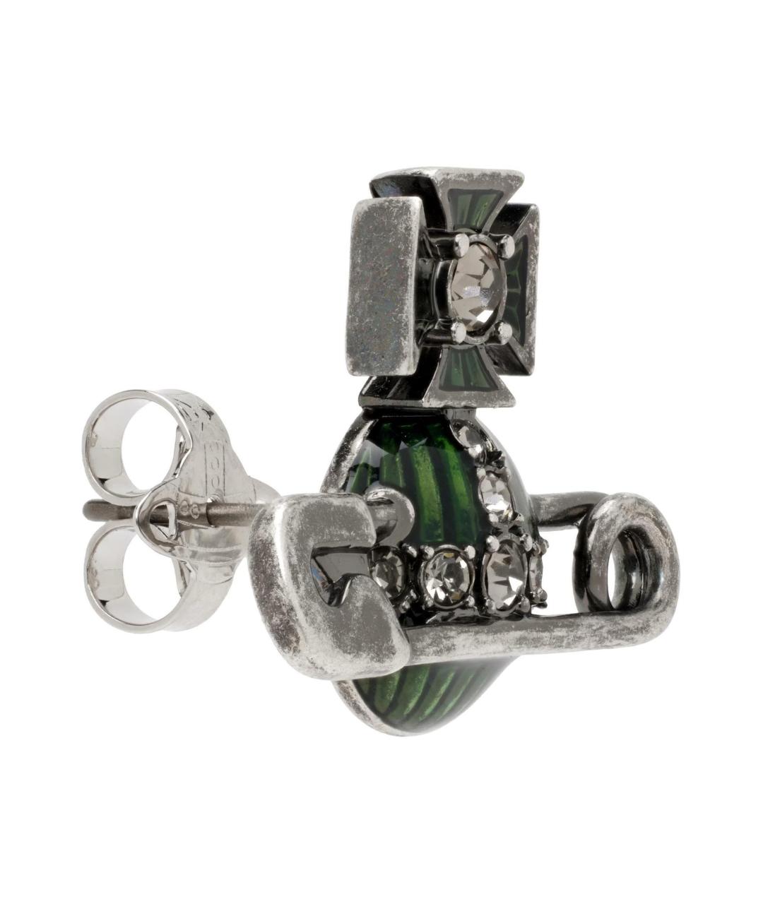 VIVIENNE WESTWOOD Зеленые латунные серьги, фото 2