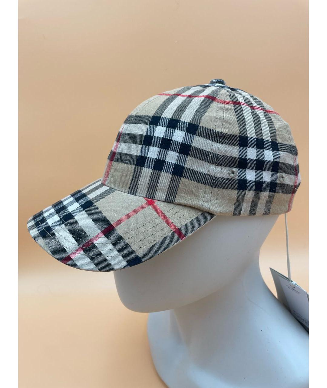 BURBERRY Бежевая хлопковая кепка, фото 5
