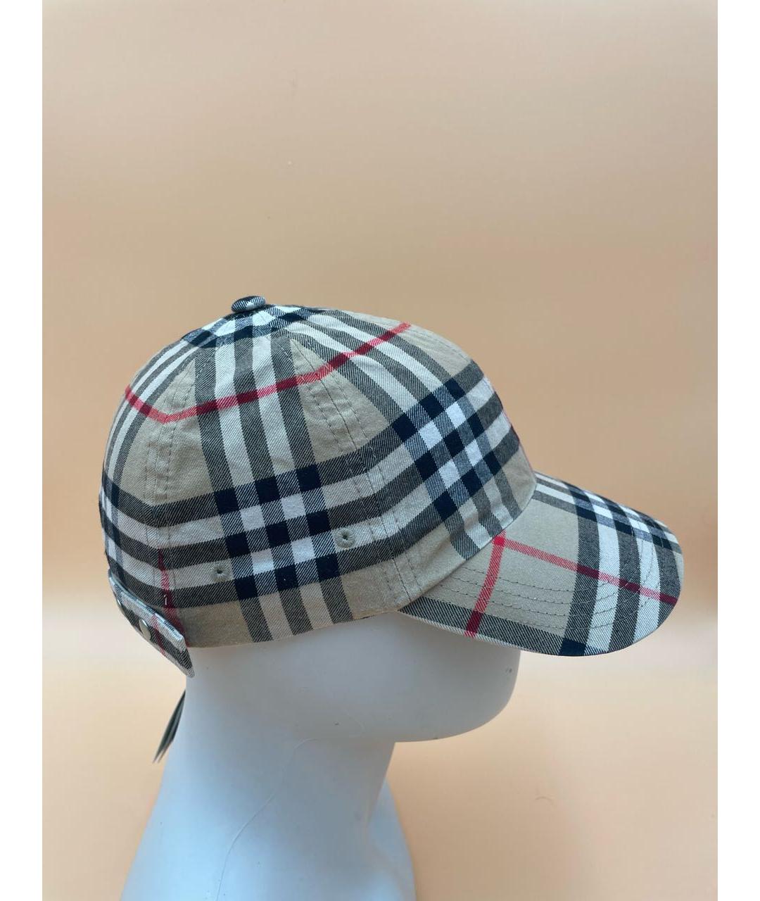 BURBERRY Бежевая хлопковая кепка, фото 4