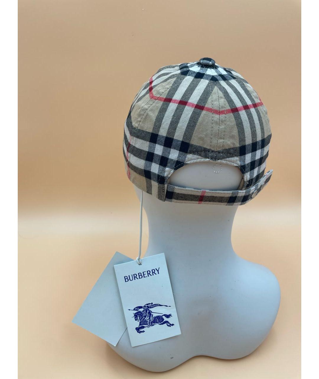 BURBERRY Бежевая хлопковая кепка, фото 7