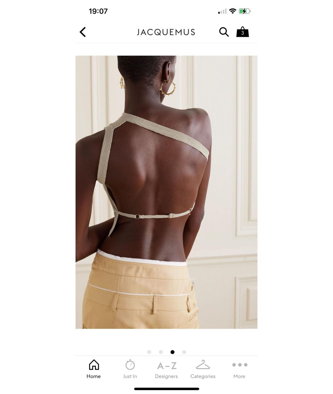 JACQUEMUS Бежевая хлопковая майка, фото 2