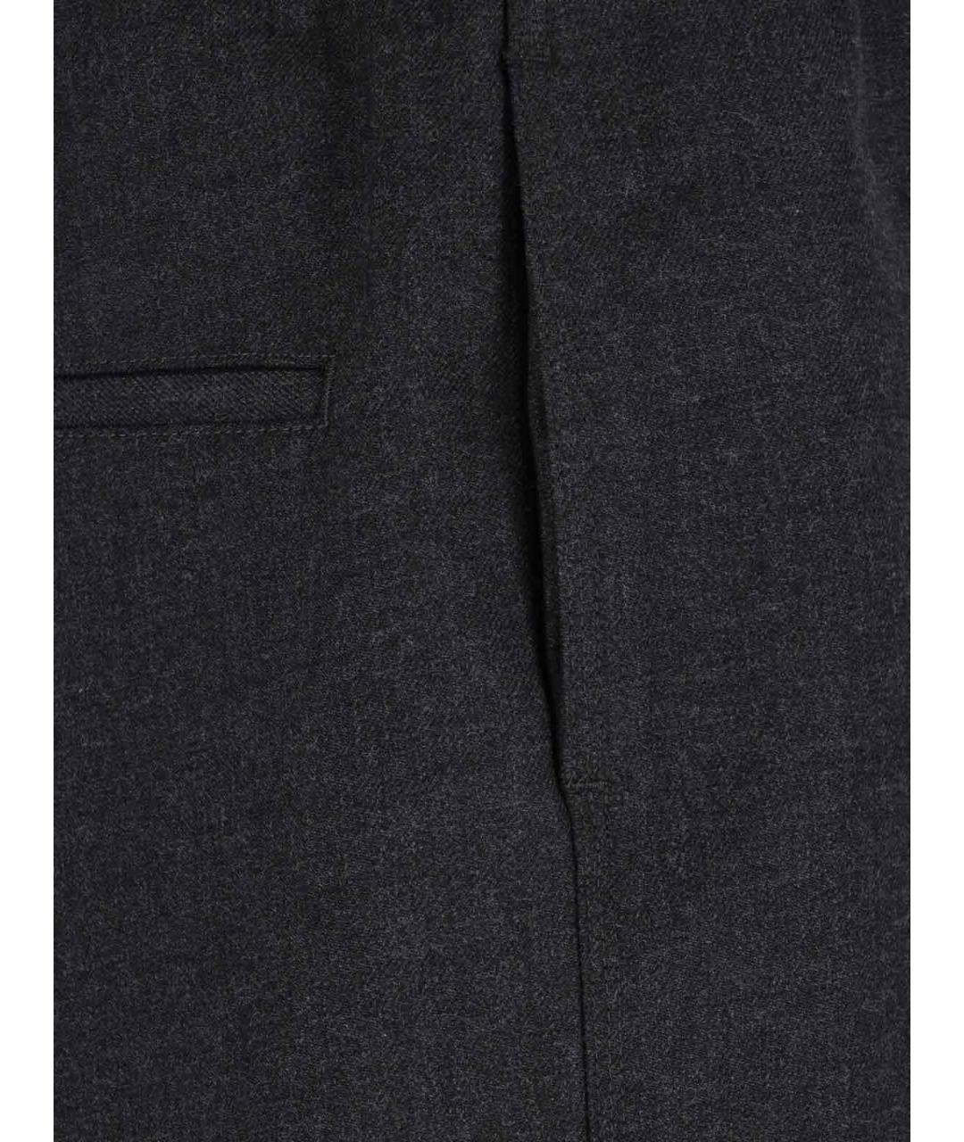 WILLY CHAVARRIA Серые шерстяные повседневные брюки, фото 4