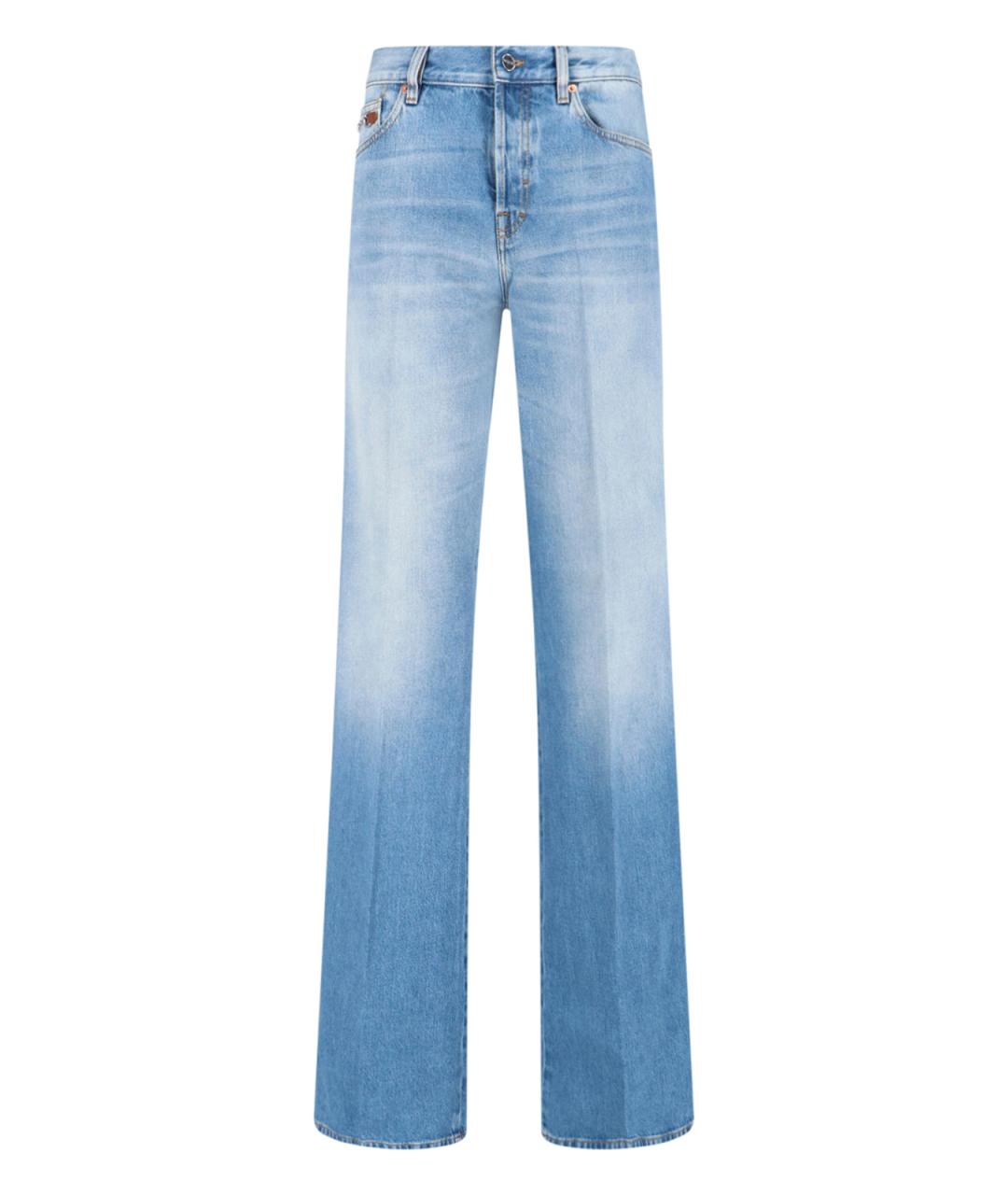 GUCCI Голубые хлопковые прямые джинсы, фото 1