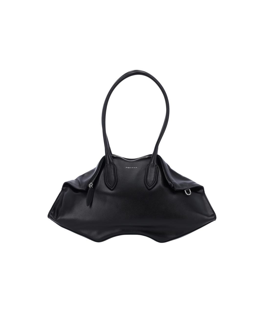 ALEXANDER MCQUEEN Черная кожаная сумка через плечо, фото 1