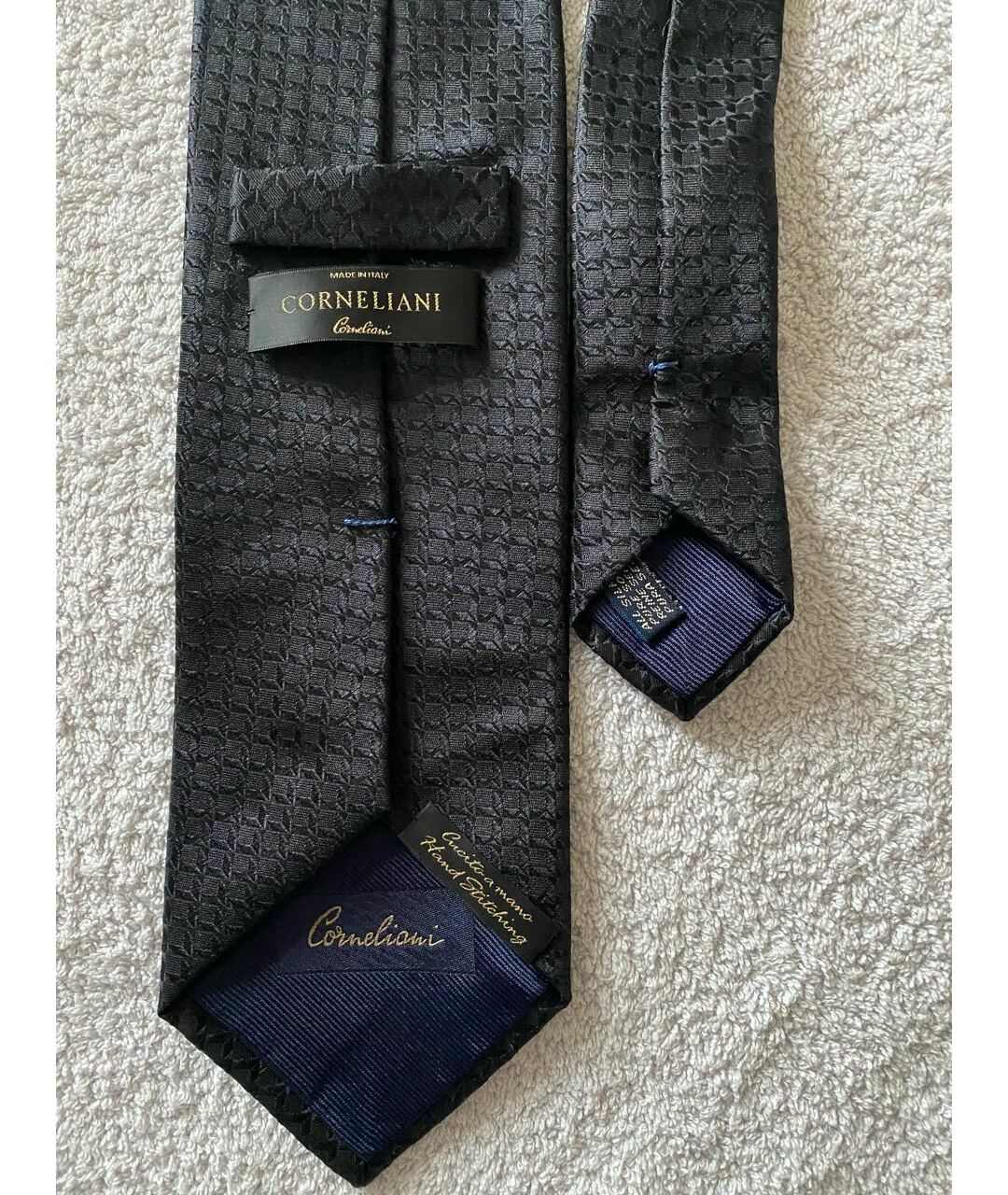 CORNELIANI Черный шелковый галстук, фото 4