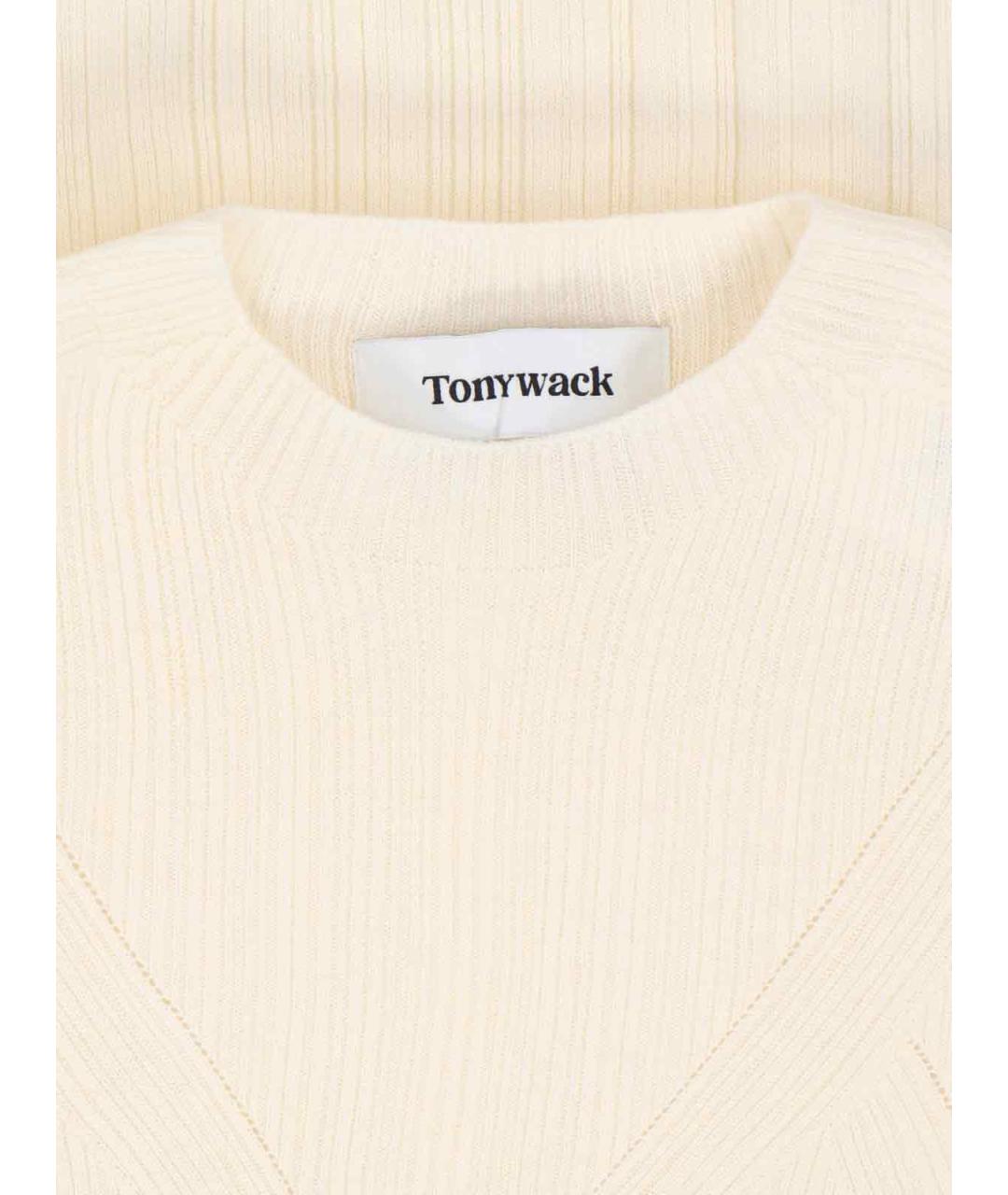 TONYWACK Белый шерстяной джемпер / свитер, фото 3